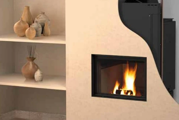 Termocamino Legna CTM Basic Eco S0 24 kW Solo Riscaldamento con Scambiatore Full Link e Chiusura Antine
