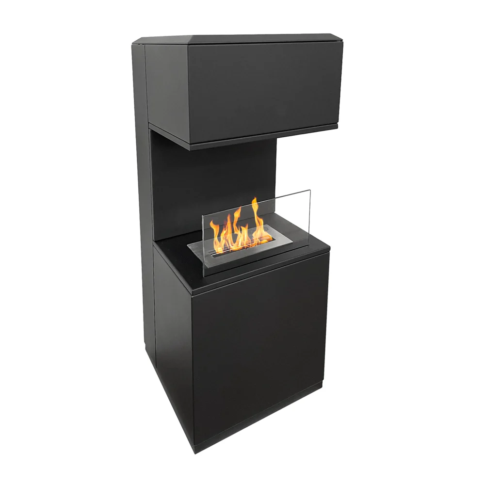 Antivento BIOCAMINO DA TERRA OSLO NERO L38xP38xH100 INTERNO-ESTERNO