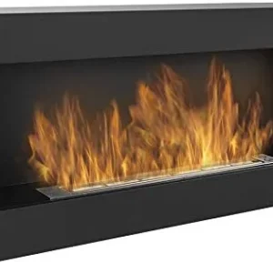 Braciere Riscaldante BIOCAMINO DA PARETE SIENA NERO L 90 x P 12 x H 40