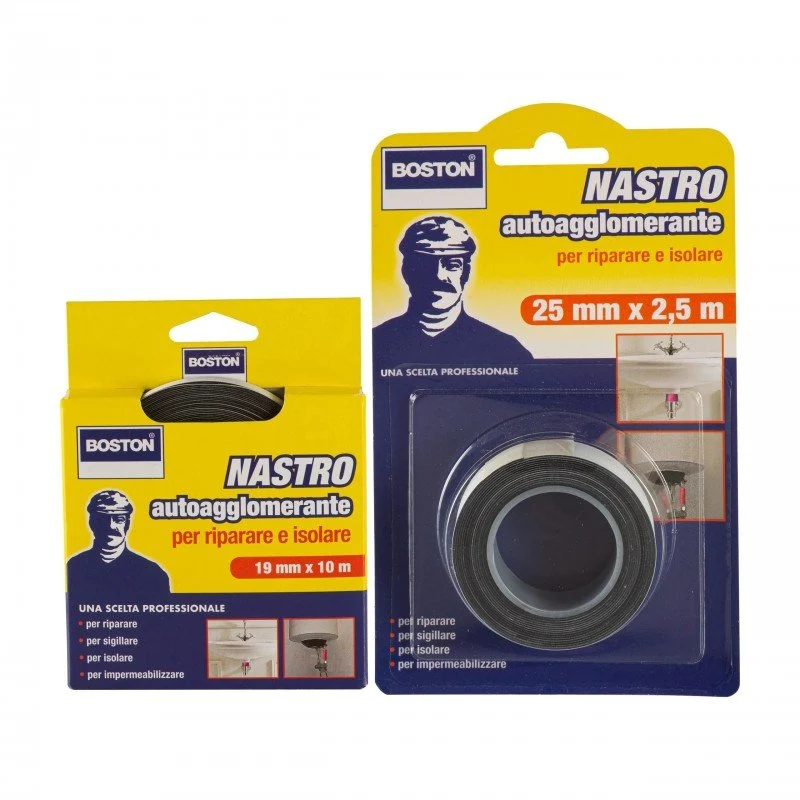 Premium Nastro Autoagglomerante Nero 25mmx2,5M Boston