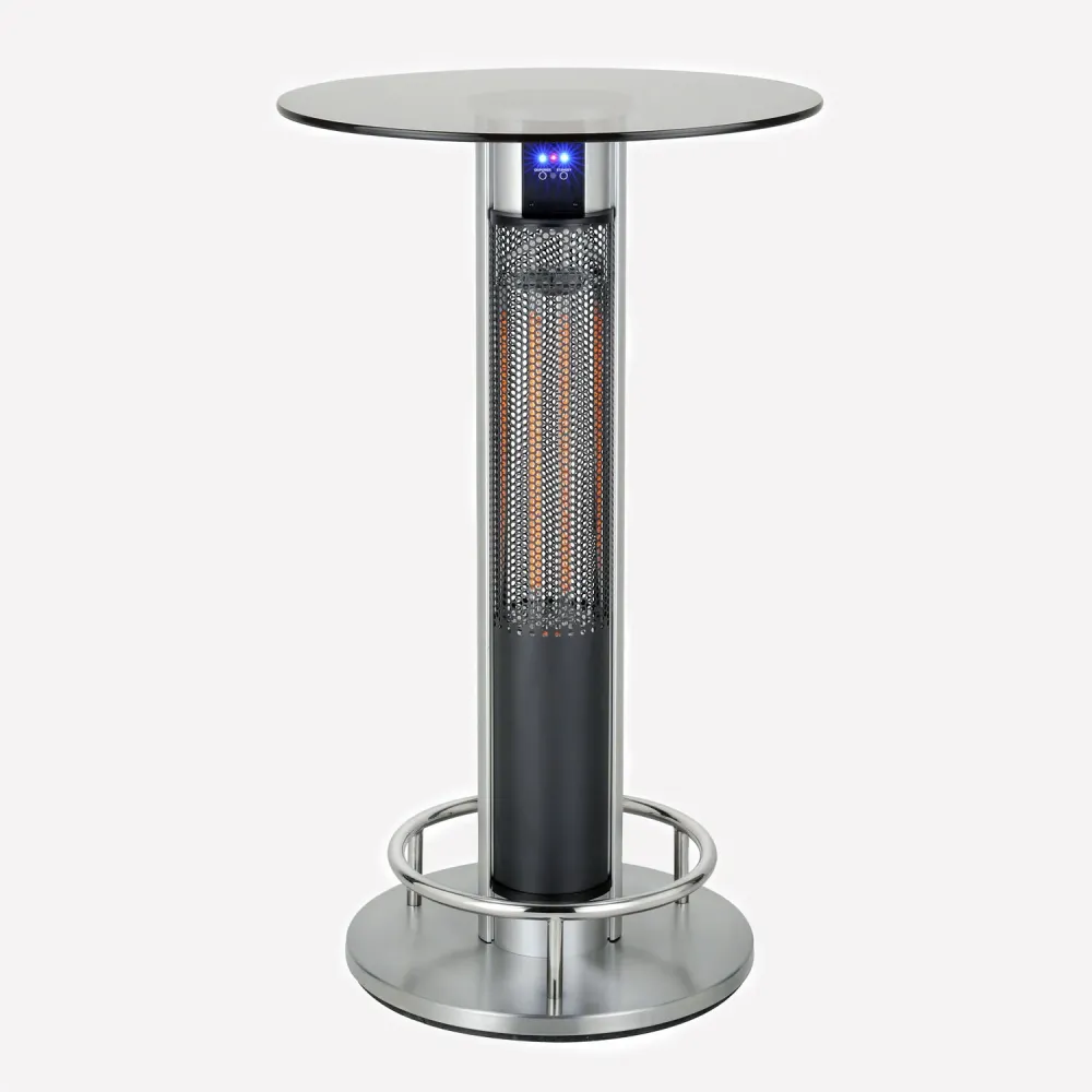 Ⓜ️🔵🔵🔵👌 H.Koenig WBT300 - Tavolo con riscaldamento elettrico, base ACCIAIO INOX, piano VETRO TEMPERATO