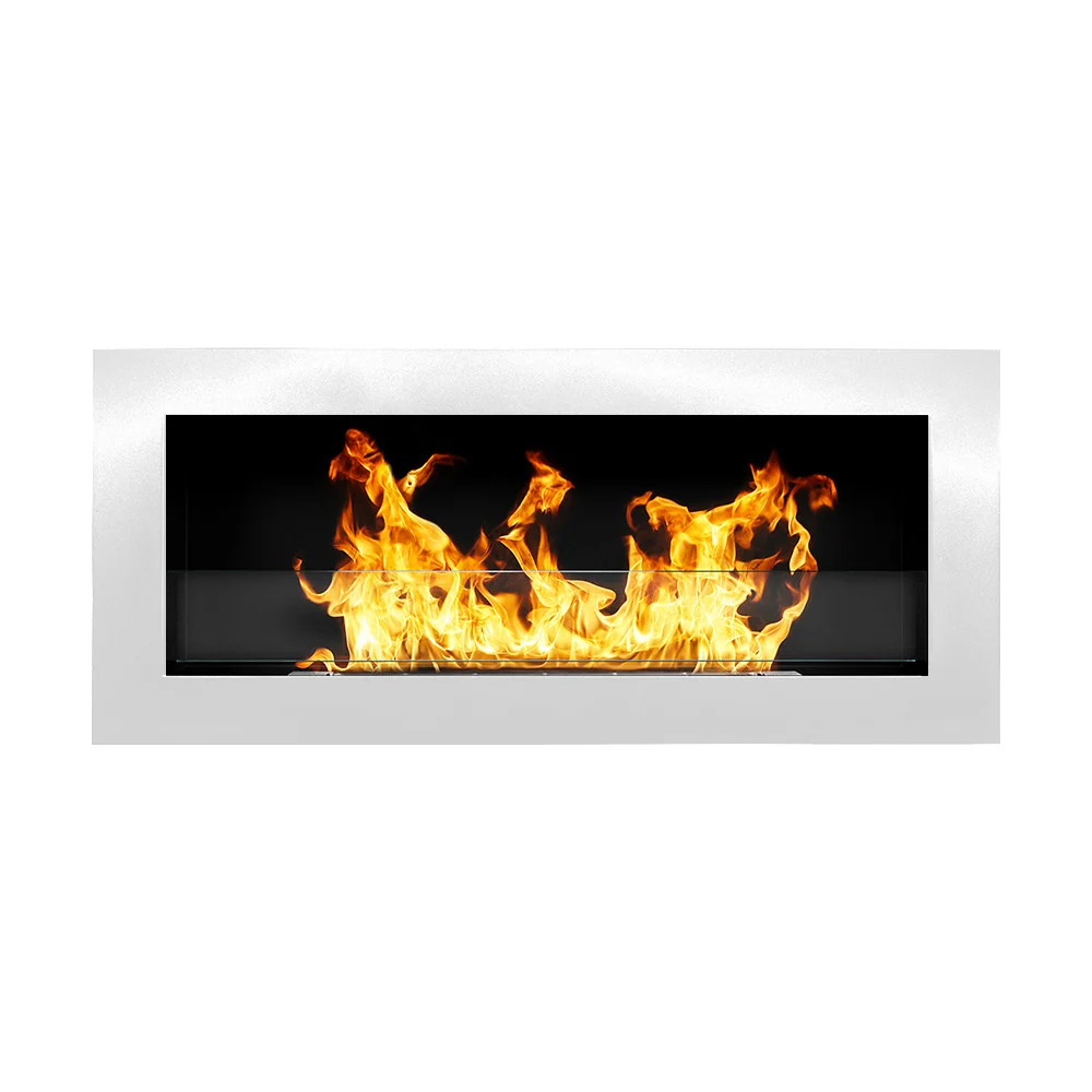 Riscaldatore Elettrico BIOCAMINO DA PARETE/INCASSO LIVORNO BIANCO L 90 x P 12 x H 40