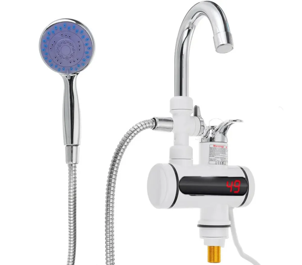 RUBINETTO ELETTRICO CALDAIA 3000W RISCALDATORE MISCELATORE ACQUA CALDA DOCCETTA