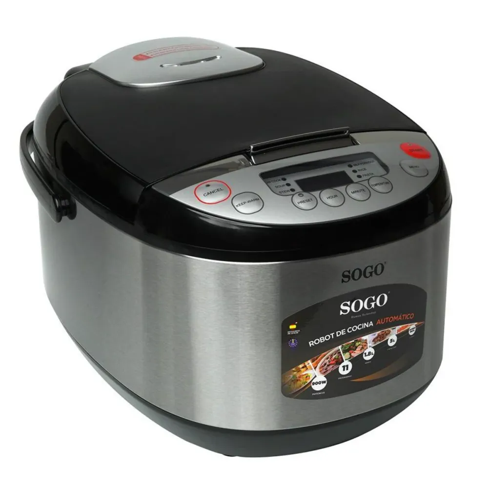 Robot da cucina automatico 5 L 900W con 11 programmi timer 24 ore e corpo acciaio inox Sogo