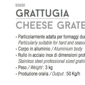 Ⓜ️🔵🔵🔵👌 Tre Spade TOOLLIO cheese grater tool - Accessorio grattugia per robot da cucina TOOLLIO, PRODOTTO ITALIA