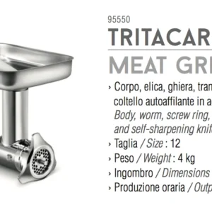 Tre Spade TOOLLIO meat mincer tool - Accessorio tritacarne, Insaccatrice, Tritapomodoro, PRODOTTO ITALIA