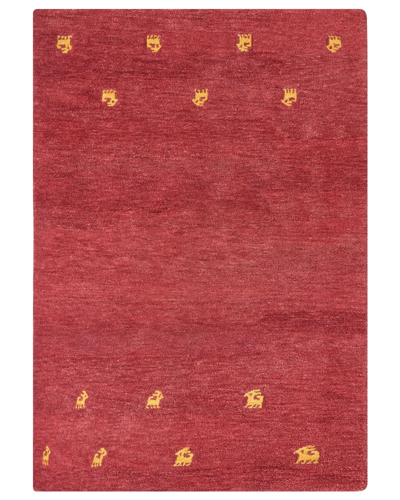 Tappeto Gabbeh lana rosso 160 x 230 cm YARALI