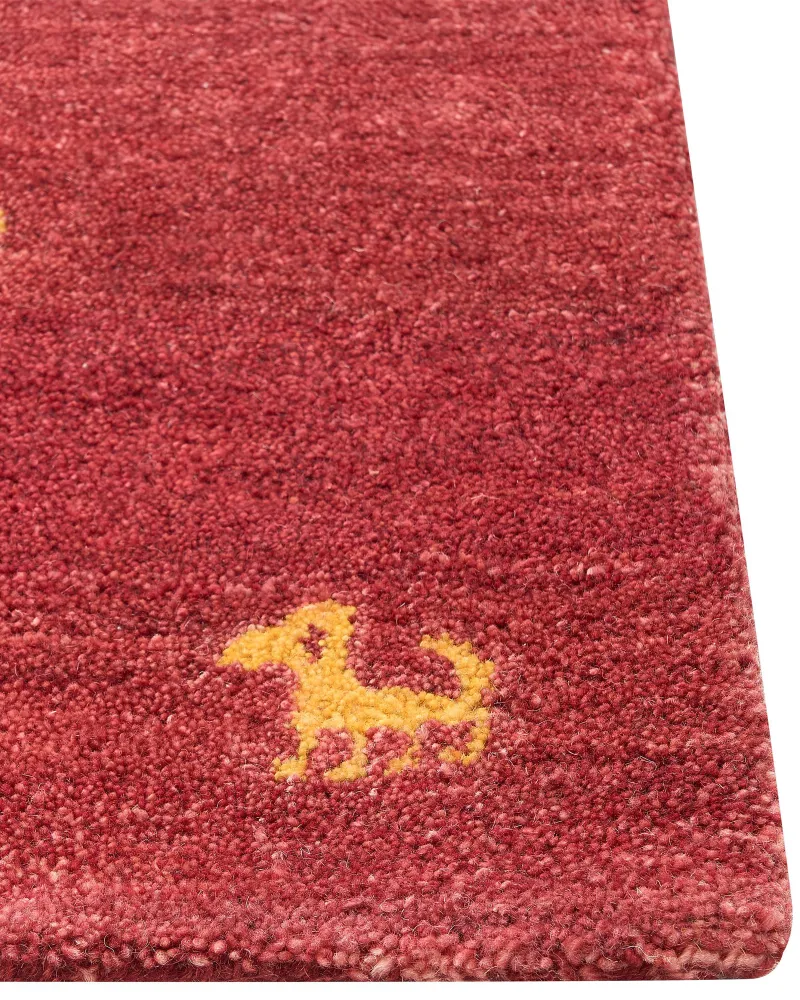 Tappeto Gabbeh lana rosso 160 x 230 cm YARALI