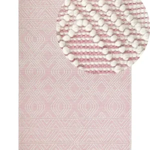 Tappeto lana rosa 160 x 230 cm ADANA