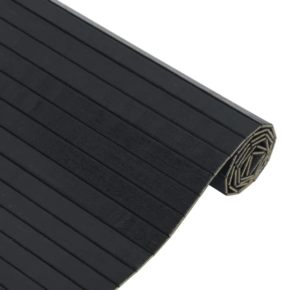Metro Nastro Laser Tappeto Rettangolare Nero 60x400 cm Bambù