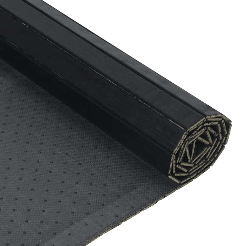 Metro Nastro Laser Tappeto Rettangolare Nero 60x400 cm Bambù
