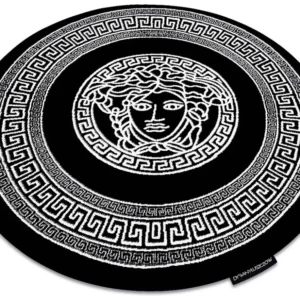 Micrometro Esterno Tappeto HAMPTON Medusa cerchio medusa greco nero cercle 160 cm