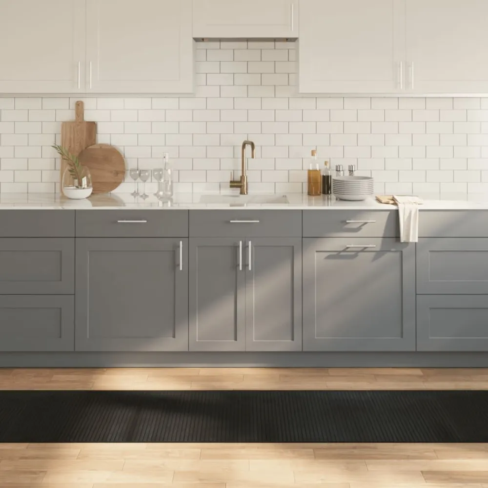 Tappeto Rettangolare Nero 60x1000 cm Bambù con Certificazione CE