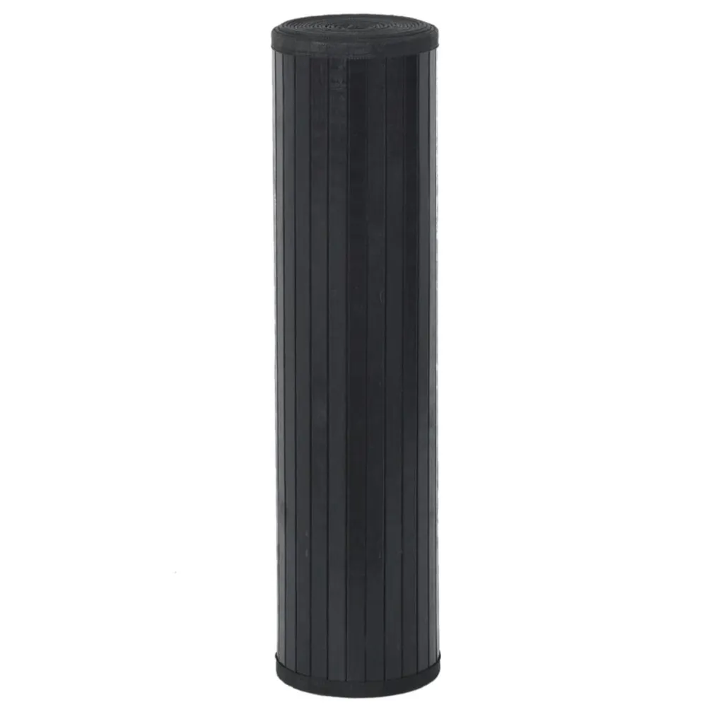 Tappeto Rettangolare Nero 60x1000 cm Bambù con Certificazione CE
