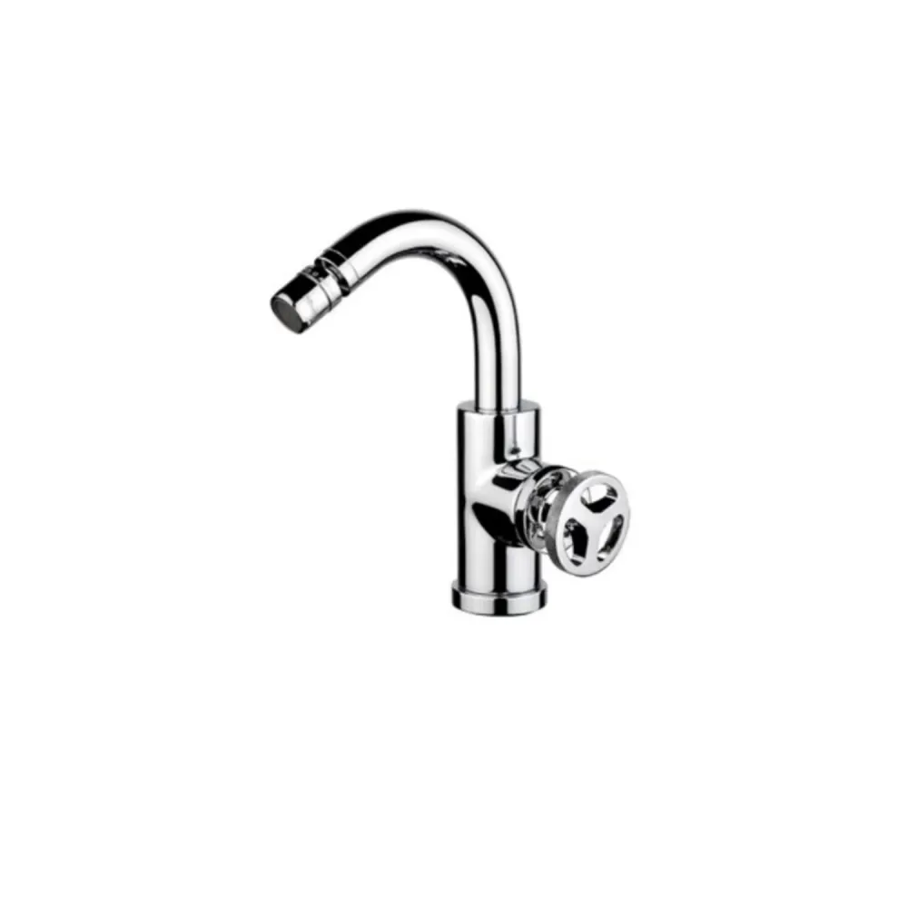 Miscelatore bidet con canna collo di cigno ottone cromato serie Mimì Keller Taps