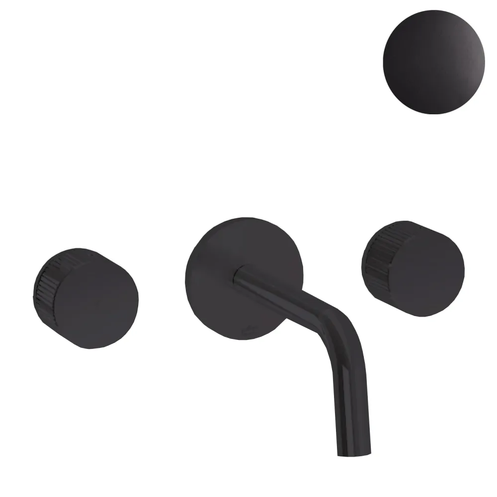 Miscelatore lavabo muro con bocca cm 24,5 Paffoni Jo Nero Opaco