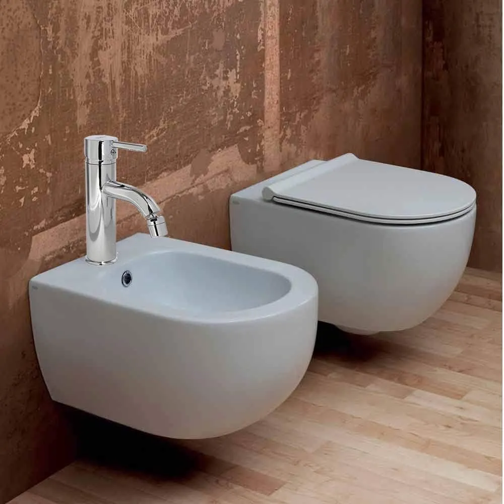 Rubinetto bidet moderno miscelatore cromato lucido modello Pisa