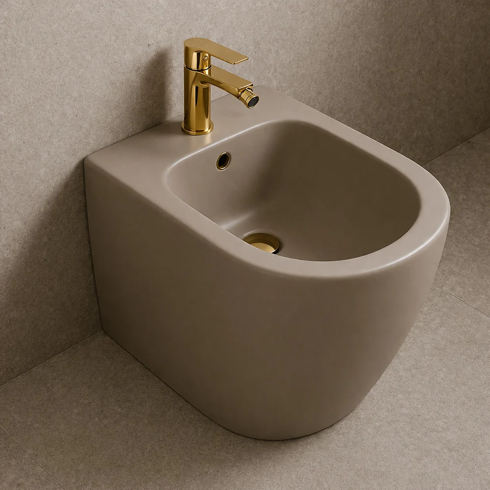 Rubinetto oro lucido da bidet per bagno miscelatore modello Seven