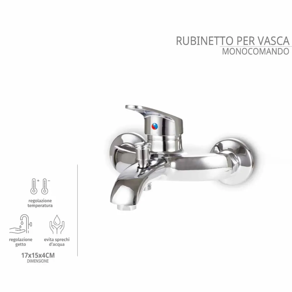 Rubinetto Vasca da Parete Monocomando - Miscelatore per Vasca Anticalcare