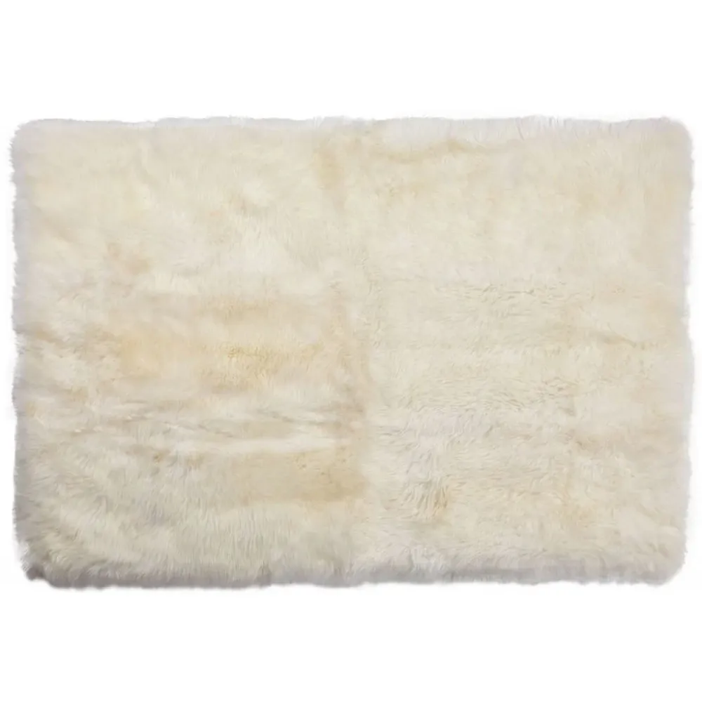 Tappeto vera pelle di agnello 180x120 cm - Bianco