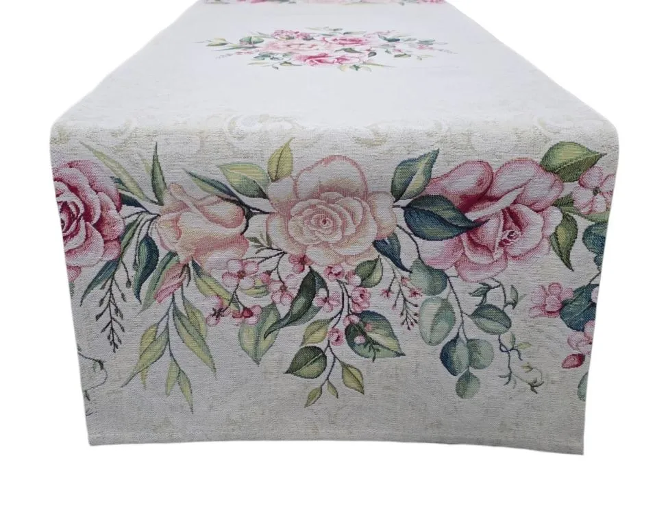 LUNARIA Runner living Boughet di rose 45x140