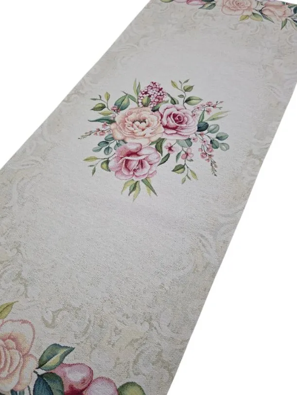 LUNARIA Runner living Boughet di rose 45x140