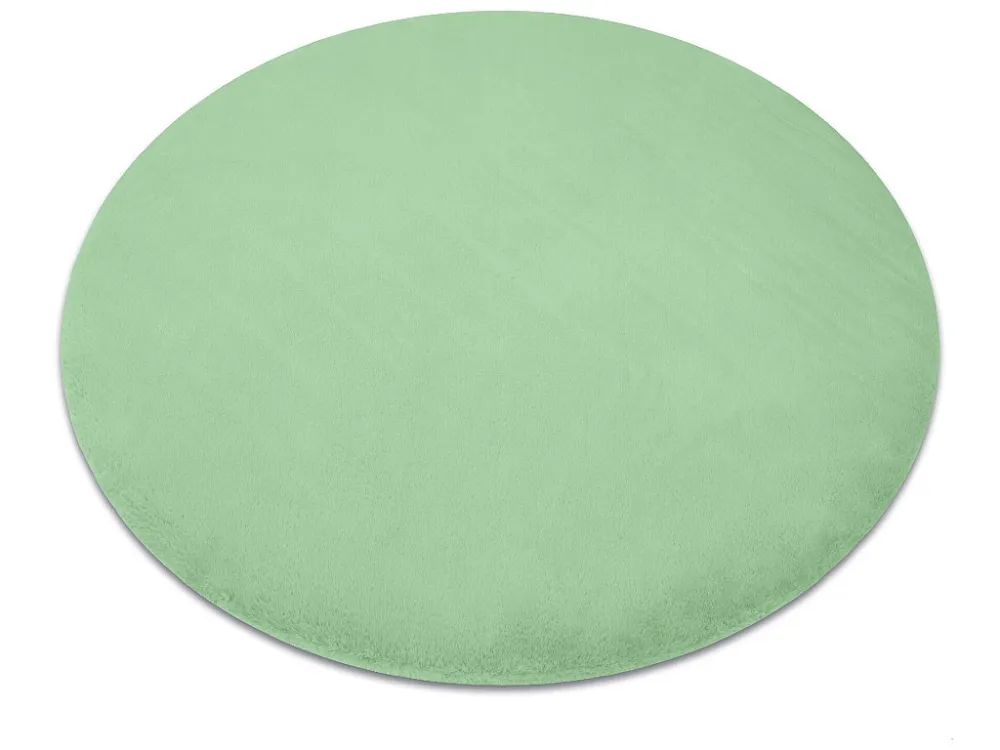 Tappeto BUNNY cerchio verde IMITAZIONE PELLICCIA DI CONIGLIO cercle 120 cm