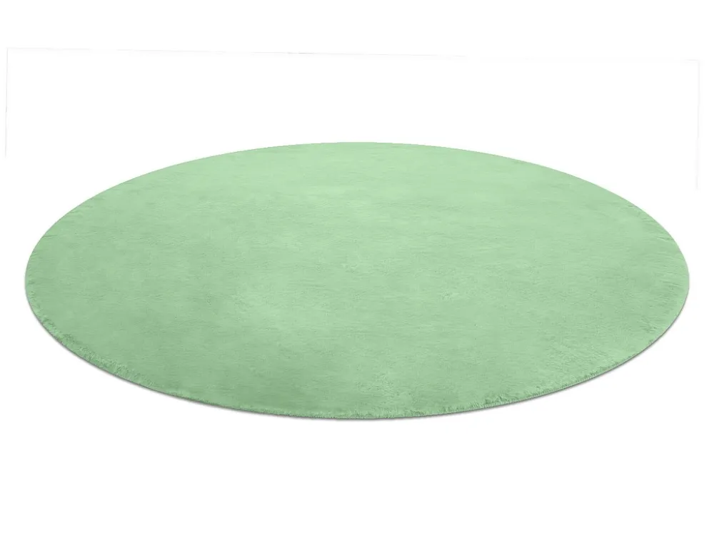 Tappeto BUNNY cerchio verde IMITAZIONE PELLICCIA DI CONIGLIO cercle 120 cm