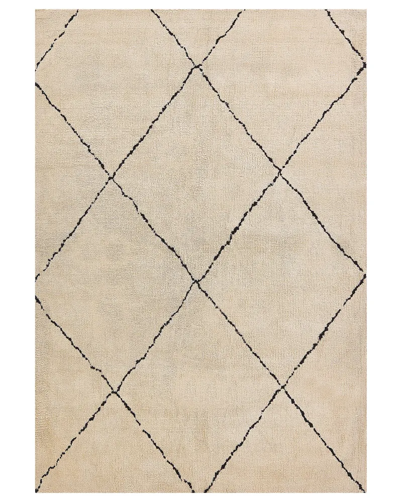 Tappeto beige e nero 140 x 200 cm MUTKI