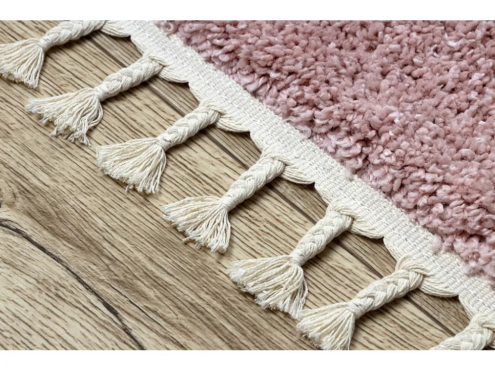 Tappeto BERBER 9000 rosa Frange berbero marocchino shaggy 140x190 cm