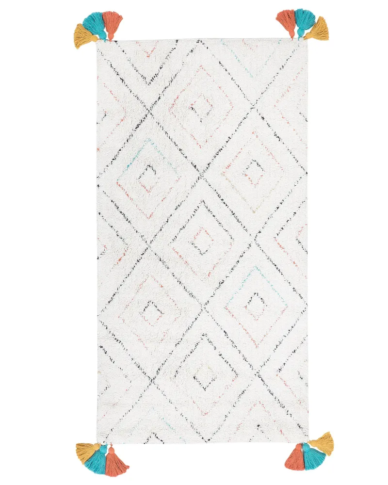 Tappeto bianco 80 x 150 cm Shaggy KARTAL