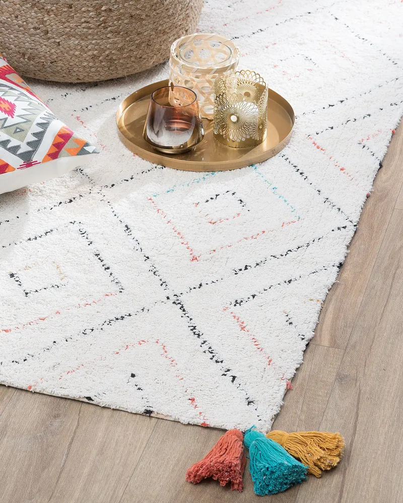 Tappeto bianco 80 x 150 cm Shaggy KARTAL
