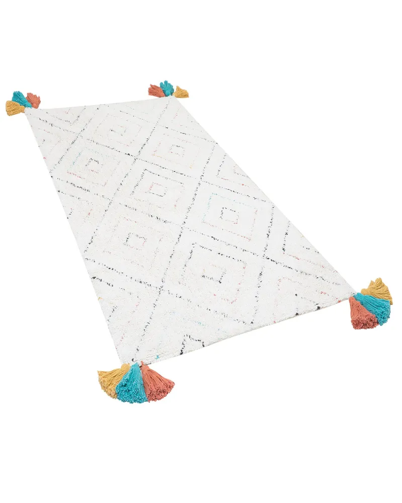 Tappeto bianco 80 x 150 cm Shaggy KARTAL