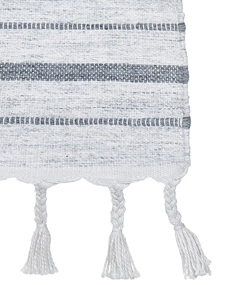 Tappeto bianco imbrattato e grigio 80 x 150 cm BADEMLI
