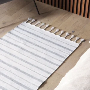 Tappeto bianco imbrattato e grigio 80 x 150 cm BADEMLI