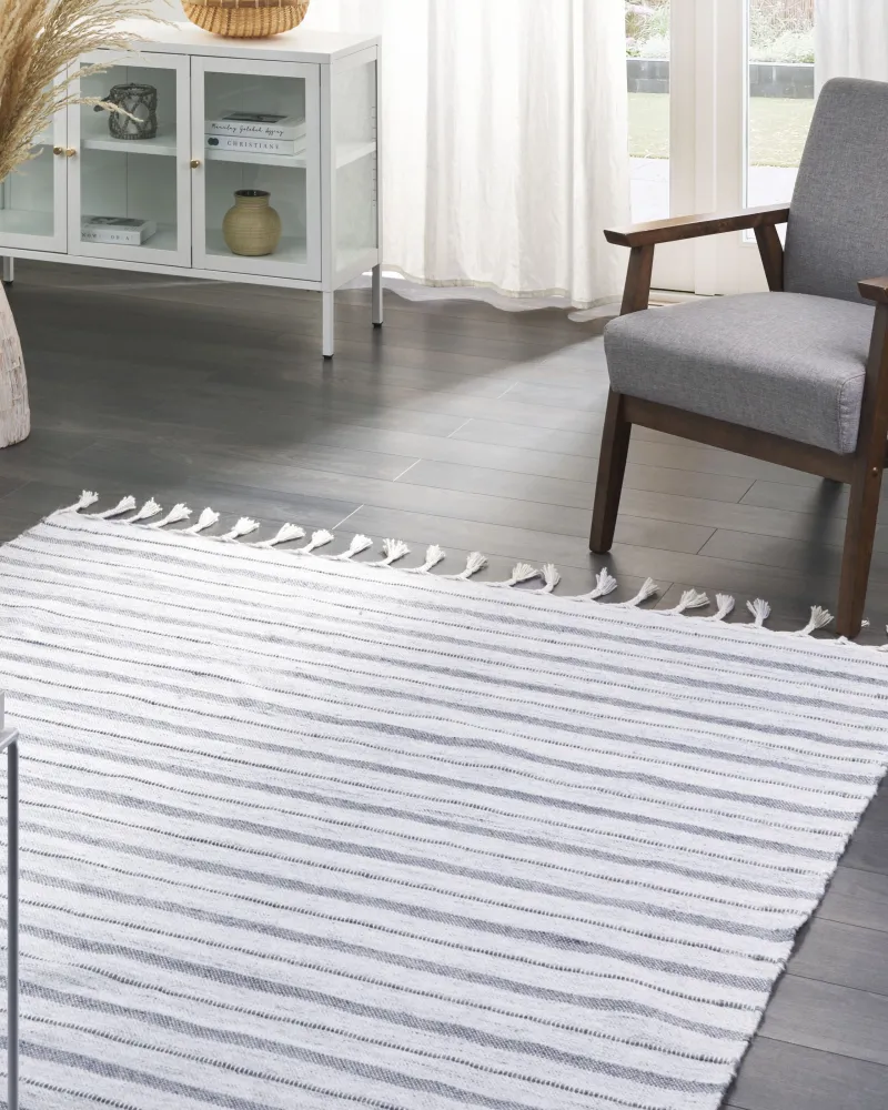 Tappeto bianco sudicio e grigio 160 x 230 cm BADEMLI