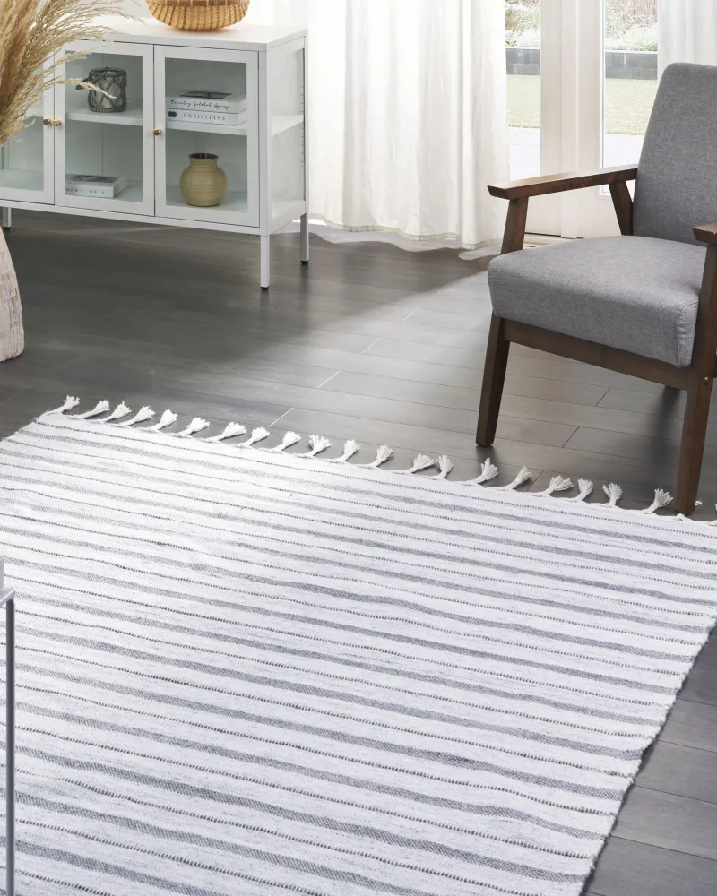 Tappeto bianco sudicio e grigio 160 x 230 cm BADEMLI