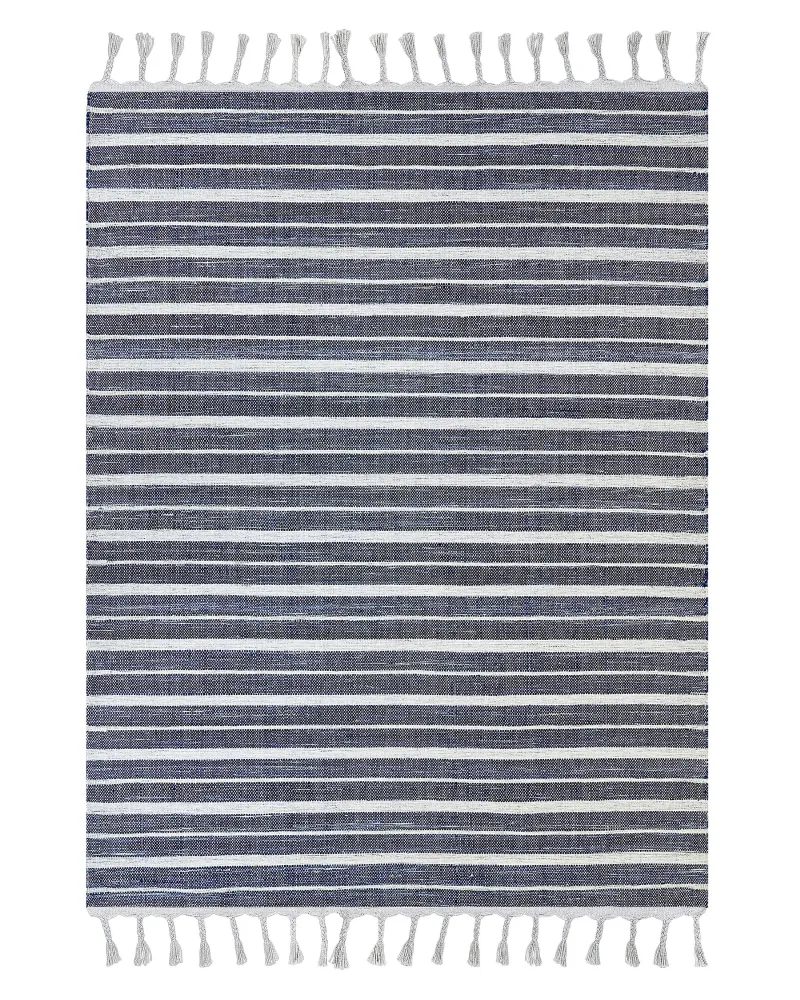 Tappeto blu nero e bianco 140 x 200 cm BADEMLI