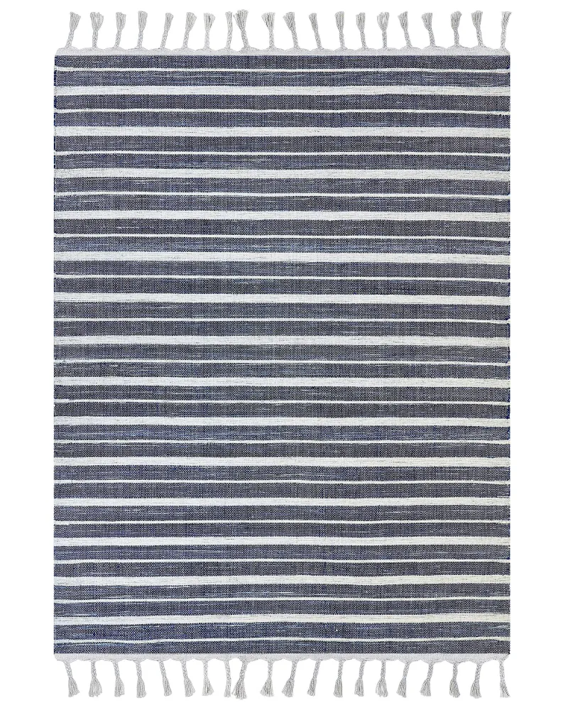 Tappeto blu tenebroso e bianco 160 x 230 cm BADEMLI