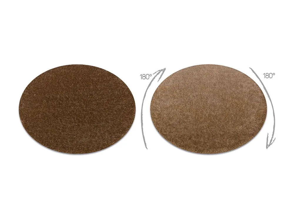 Tappeto BUENOS cerchio 6650 shaggy tinta unita, monocolore nocciola cercle 150 cm