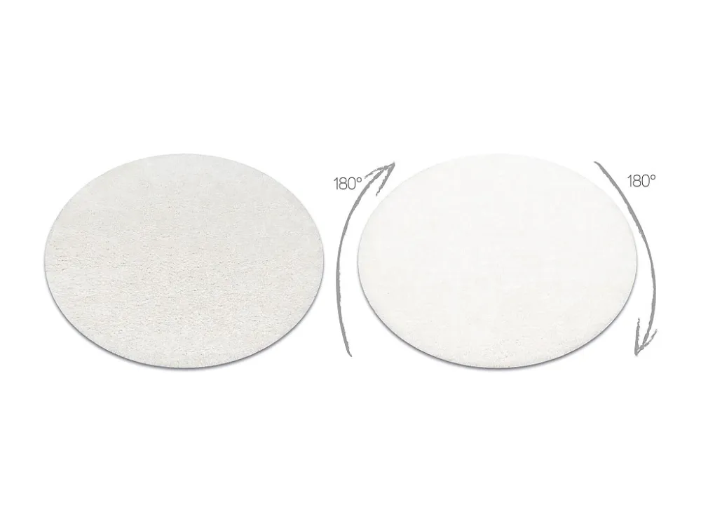 Tappeto BUENOS cerchio 7001 shaggy tinta unita, monocolore bianco cercle 120 cm