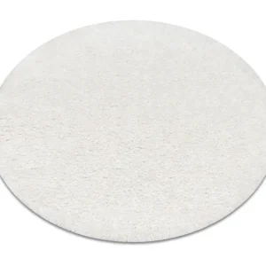 Tappeto BUENOS cerchio 7001 shaggy tinta unita, monocolore bianco cercle 120 cm