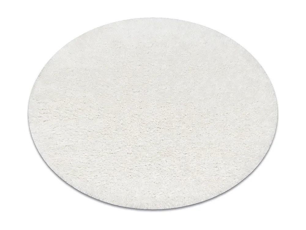 Tappeto BUENOS cerchio 7001 shaggy tinta unita, monocolore bianco cercle 120 cm