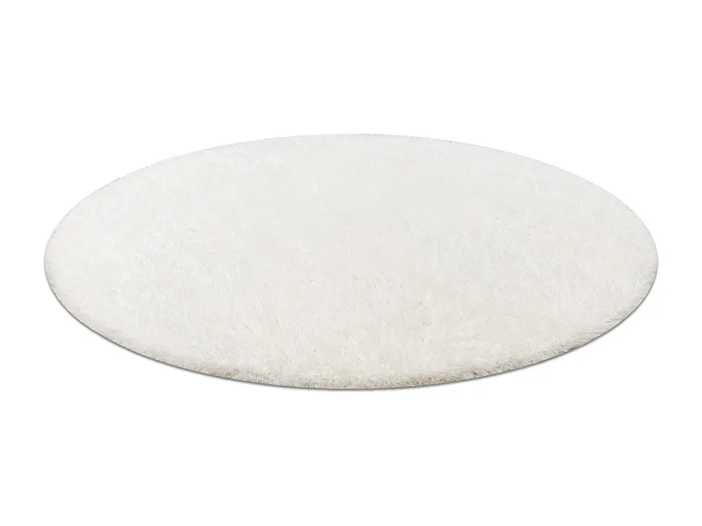 Tappeto BUENOS cerchio 7001 shaggy tinta unita, monocolore bianco cercle 120 cm