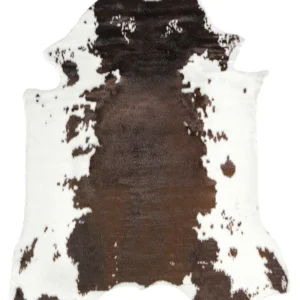 Tappeto ecopelle mucca bianco e marrone 130 x 170 cm BOGONG