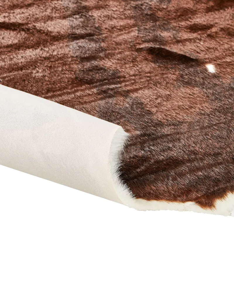 Tappeto ecopelle mucca bianco e marrone 150 x 200 cm BOGONG