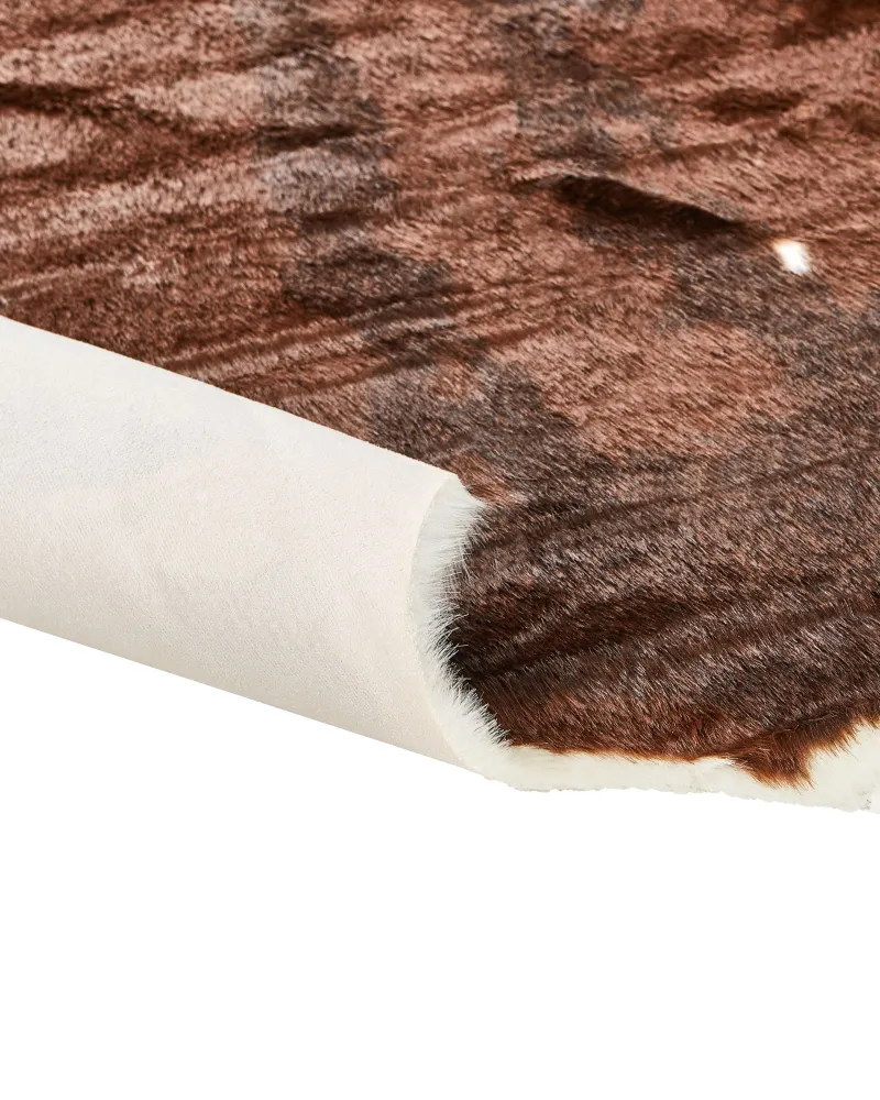 Tappeto ecopelle mucca bianco e marrone 150 x 200 cm BOGONG