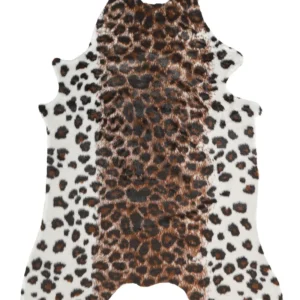 Tappeto ecopelle mucca marrone macchie bianche 150 x 200 cm BOGONG