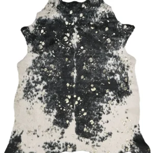 Tappeto ecopelle mucca nero macchie bianche 130 x 170 cm BOGONG
