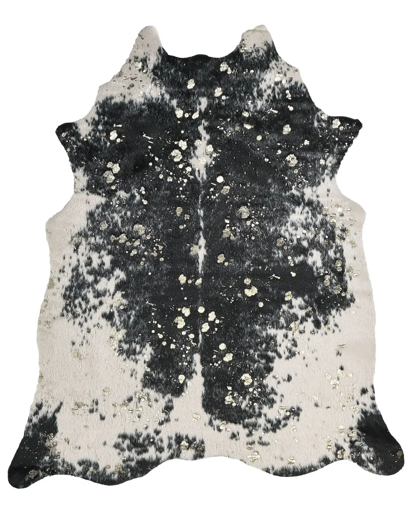 Tappeto ecopelle mucca nero macchie bianche 130 x 170 cm BOGONG